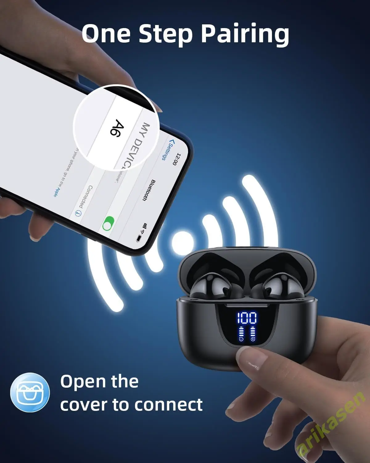 ANC Bluetooth Earphones Active Noice Cancellation Wireless Earbuds Bluetooth 5.3 Headphones TWS with LED Display for Android ios