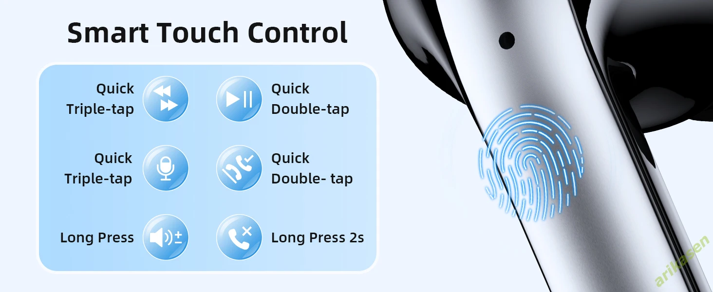 ANC Bluetooth Earphones Active Noice Cancellation Wireless Earbuds Bluetooth 5.3 Headphones TWS with LED Display for Android ios